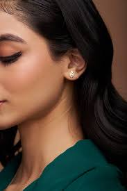 Feather Shaped Diamond Earrings