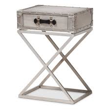 5 out of 5 stars with 1 reviews. 1 Drawer William Silver Metal Nightstand Silver Black Baxton Studio Target