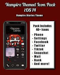 Vampire Diaries Themed Ios 14 Icon Pack Ios14 Aesthetic Etsy Vampire Diaries Vampire Diary App