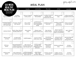 Six Week Healthy Meal Plan With Free Printable Grocery Lists