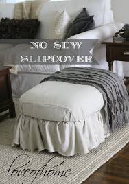 Diy kitchen dining chair cushion slipcover | howto upholstery seat cushions tutorial today's diy video is my do it yourself. No Sew Ottoman Slipcover Using Painter S Drop Cloth No Sew Slipcover Ottoman Slipcover Slipcovers