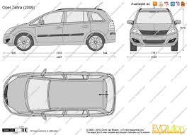 Opel Zafira 2009 Opel Vehicles Vector Drawing