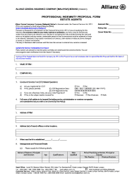 Use it to help cover your household bills, medical insurance deductibles. Allianz Professional Indemnity Proposal Form Fill Online Printable Fillable Blank Pdffiller