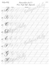 Logo calligraphy copperplate practice pads & workbook — highly recommended Intermediate Level 1 Copperplate Uppercase Calligraphy Alphabet Worksheet With Stroke Guidelines Penn Script Style Digital Download Artofit