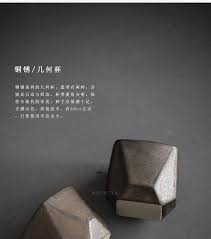 闻说 日式复古茶杯铜锈釉简约几何造型功夫陶瓷粗陶品茗杯 淘宝网 china chinese items