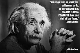 Never Give Up On What You Really Want To Do The Person With Big Dreams Is More Powerful Than Ones With All T Albert Einstein Einstein Albert Einstein Quotes