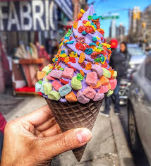 This Ice Cream Is Heaven Ube Soft Serve In Cone With Marshmallows And Fruity Pebbles Go To My Instag Soft Serve Ice Cream Ice Cream Treats Dessert For Dinner