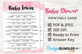The arrival of a new baby is one of life's most joyful moments. Pink Baby Shower Game Baby Trivia Printable Shower Game