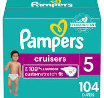 Pampers Cruisers Diapers - Size 5, 104 Count, Disposable Active Baby  Diapers with Custom Stretch