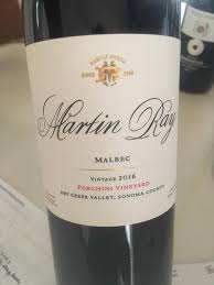 2016 Martin Ray Malbec Forchini Vineyard Dry Creek Valley