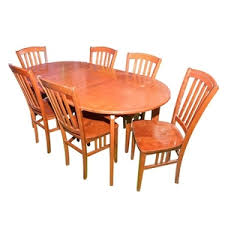 This solid top dining table pairs really nicely with the maple studio chairs, and the custom studio bench we have available. Lot Art Vintage Maple Dining Room Table With Six Chairs