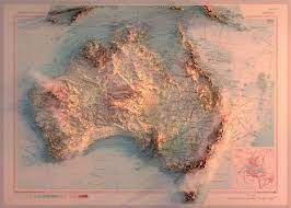 Australia Dawn 3d Rendered Map 3d Cartography Maps Mapart Geology Topography Blender 3dmaps Map Map Art Map Symbols