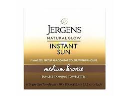 Jergens Natural Glow Instant Sun Full Body Towelettes Medium Bronze Light Fresh Scent 6count Ingredients And Reviews