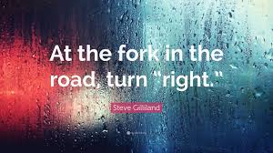 Fork in the road is the 29th studio album by canadian musician neil young, released april 7, 2009, on reprise records. Steve Gilliland Quote At The Fork In The Road Turn Right