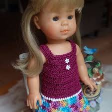 Crochet Outfit 14 15 Inch Miss Corolle Stella Doll Dress Drop Waist Flared  Skirt Daisy Crystal Cotton Thread