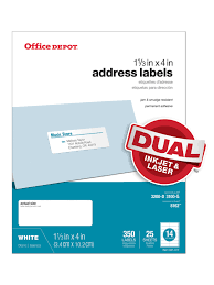 We did not find results for: Office Depot Brand Inkjetlaser Address Labels White 1 13 X 4 Pack Of 350 Office Depot