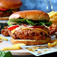 Kfc Style Crispy Chicken Burger Zinger Burger Chili To Choc