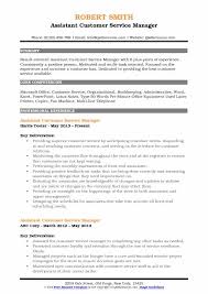 Assistant Customer Service Manager Resume Samples Qwikresume