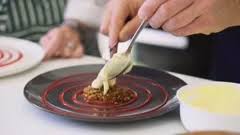 Feb 25, 2020 · adding modern cooking techniques and plating to traditional local food, he turns popular dishes such as lumpia, pata, and goto into a new experience even if you've had them a hundred times before. Chef Plating A Fine Dining Dessert With Stock Video Pond5