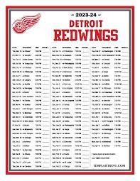 Detroit Red Wings Preseason Printable Schedule