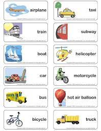 Transportation Word Cards Free Google Search Learning English For Kids English Vocabulary English Lessons