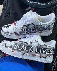 Black Lives Matter Custom Air Forces Pin On Women S Shoes