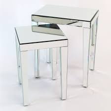 Wayborn Beveled Rectangular Mirror End Tables Set Of 2 Mirrored End Table End Tables Nesting Tables