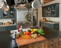 Every kitchen accessory we've found is a real show stopper. Cool Boos Block In Kitchen Rustic With Built In Cutting Board Next To Leathered Granite Alongside Crema Pearl Granite Ideas And Hanging Pot Rack