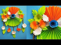 Tricolour Paper Flower Republic Day Craft Wall Decoration Ideas 2019 34 Youtube Diy Wall Hanging Crafts Paper Flower Wall Paper Decorations Diy