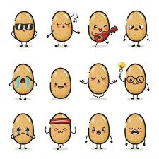 Set Of Cute Potato Character In Differen Premium Vector Freepik Vector Food Character Cartoon Health Cute Potato Cartoon Potato Funny Doodles