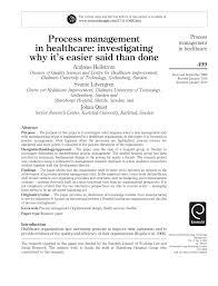 Pdf Process Management In Healthcare Investigating Why It S Easier Said Than Done