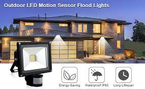 10w Led Motion Sensor Flood Light Outdoor 800lm Pir Sensitive Security Lights Wall Fixture Lamp Ip65 Waterproof Floodlight For Garage Yard Patio Pathway Porch Entryways Daylight White With Us 3 Plug Amazon Com
