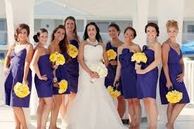 Purple Dress Yellow Flowers Purple Bridesmaid Dresses Wedding Yellow Bridesmaids