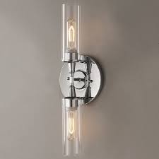 Double Bullet Glass Wall Sconce Bathroom Sconce Lighting Contemporary Wall Sconces Wall Sconce Shade