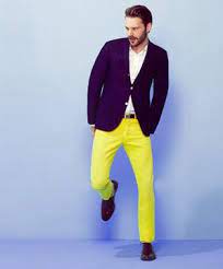 I Am Torn Moda Hombre Pantalones Amarillos Ropa