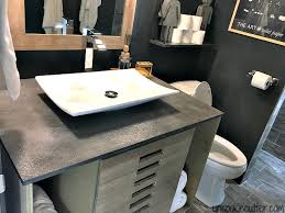 Incredible build your own bathroom vanity 41 most preeminent, kingkonree solid surface stone under counter bathroom wash, design your own modern vanity modern bathroom bathroom different types of bathroom vanity tops. Vanity Top Made From Concrete Diy For Less Uncookie Cutter
