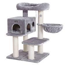 Katzen sind extrem pingelig mit ihrer katzentoilette. Nancys Cat Tower Einstellbare Boom Katzen Katzen Haus Kratzbaum Grau 70 X 60 X 112 Cm Kaufen Bei Nancy Homestore