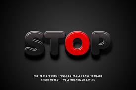 A javascript library for creating multiline svg <text> elements. Stop Red Black 3d Text Effect Mockup Graphic By Syifa5610 Creative Fabrica