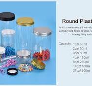 Amazon.com: uxcell Round Plastic Jars with Black Screw Top ...