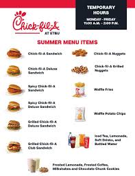 Their future expansion is focused on midwest and southern california. Chick Fil A Menu
