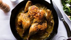 Skillet Roasted Lemon Chicken Recipe Tasting Table Poultry Recipes Roast Chicken Recipes Chicken Recipes