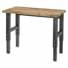Gladiator Gawb04hweg Gladiator Workbenches 48 Adjustable Height Butcher Block Top Workbench Reviews Wayfair