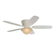 Harbor Breeze Pawtucket 52 In White Indoor Flush Mount Ceiling Fan With Light Kit And Remote Flush Mount Ceiling Fan Ceiling Fan Ceiling Fan With Light