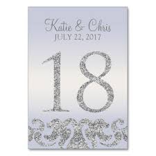 Periwinkle Silver Glitter Look Table Numbers 18 Table Number Zazzle Com Table Numbers Silver Glitter Glitter Wedding