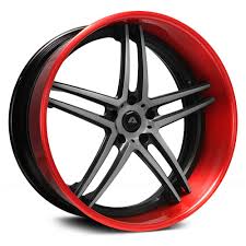 17 Inch Black And Orange Rims Adventus Forged Str V4 Split 5 Star Wheels Red And Grey Perimeter Hardware Is On The Back Black Bolt Rivets Alloy Wheel Custom Wheels Cars Rims For Cars