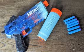As well as a cheaper 'targeting set' with branded dartboard (weighing in at $19.99), the range stretches to rifles you can decorate with durrr burger. Nerf Fortnite Elite Dart Blaster 14 99