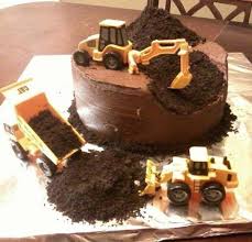 Chocolate Cake Simple Birthday Cake For 1 Year Old Boy Wish I Had Thought Of This Cake Idea 24 Years Ago I Would Have Had One Ecstatic Construction Cake Birthday Cake Kids Digger Cake