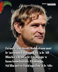 Taaloga: 'Ua fa'ase'e 'ese atu Scott Robertson mai le 'avea ma Faiā'oga Ulu  'a le All Blacks 'i le na'o le 2 tausaga 'o lana konekarate 4 tausaga. 'O  le 'a alo
