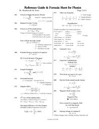 Physics Formula List 1 Physics Formulas List Physics Formulas Physics