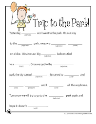 Free Trip To The Park Mad Libs Printable Kids Mad Libs Nouns And Verbs Printable Mad Libs